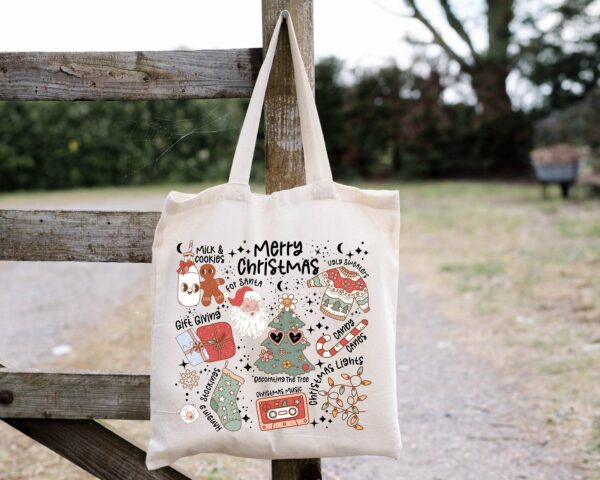 Merry Christmas Tote Bag, Santa Tote Bag, Giving Tote Bag, Tote Bag For Women, Matching Christmas Bags Tote Bag