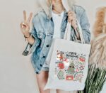 Merry Christmas Tote Bag, Santa Tote Bag, Giving Tote Bag, Tote Bag For Women, Matching Christmas Bags Tote Bag