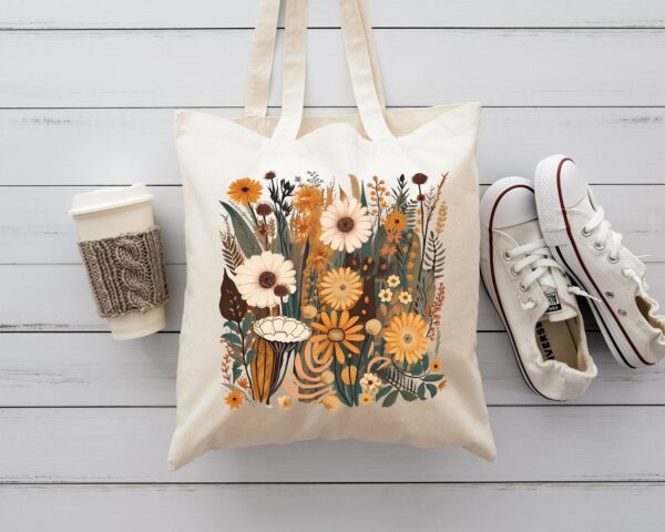 Wildflower Tote Bag, Floral Tote Bag, Gift For Women Totes, Birthday Gift Bag