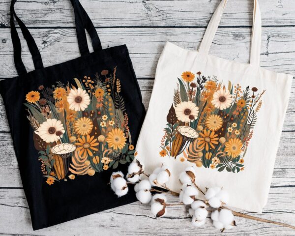 Wildflower Tote Bag, Floral Tote Bag, Gift For Women Totes, Birthday Gift Bag