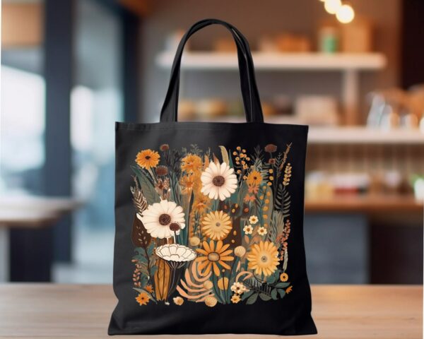 Wildflower Tote Bag, Floral Tote Bag, Gift For Women Totes, Birthday Gift Bag