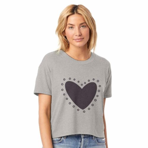 Heart Drawing Cropped T-Shirt