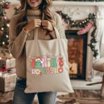 Custom Santa'S Ho Ho Ho Tote Bag, Santa Christmas Canvas Bag, Gift For Christmas, Festive Christmas Bag, Christmas Gift, Xmas Holiday Gift