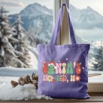 Custom Santa'S Ho Ho Ho Tote Bag, Santa Christmas Canvas Bag, Gift For Christmas, Festive Christmas Bag, Christmas Gift, Xmas Holiday Gift