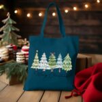 Cotton Canvas Christmas Tote Bag, Merry Christmas Tote Bag, Christmas Gifts, Xmas Present Tote Bag, Xmas Gift Tote Bag, Family Gifts