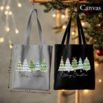 Cotton Canvas Christmas Tote Bag, Merry Christmas Tote Bag, Christmas Gifts, Xmas Present Tote Bag, Xmas Gift Tote Bag, Family Gifts