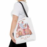 Personalized Tote Bag, Pink Christmas Gift, Family First Home, Pink Christmas Family Tote Bag, Eco-Friendly Tote, Family Vacation Gift