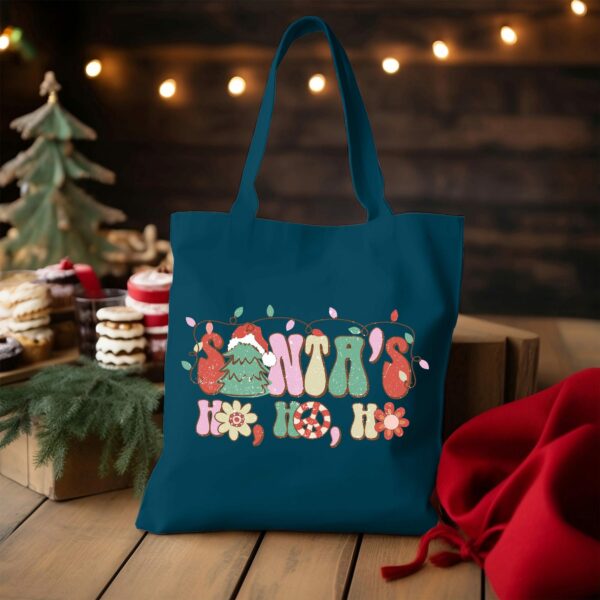 Custom Santa'S Ho Ho Ho Tote Bag, Santa Christmas Canvas Bag, Gift For Christmas, Festive Christmas Bag, Christmas Gift, Xmas Holiday Gift