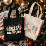 Custom Santa'S Ho Ho Ho Tote Bag, Santa Christmas Canvas Bag, Gift For Christmas, Festive Christmas Bag, Christmas Gift, Xmas Holiday Gift