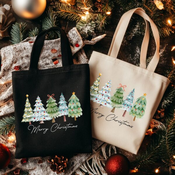 Cotton Canvas Christmas Tote Bag, Merry Christmas Tote Bag, Christmas Gifts, Xmas Present Tote Bag, Xmas Gift Tote Bag, Family Gifts