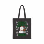 Christmas Crochet Tote Bag For Yarn Lovers, Cute Holiday Canvas Bag, Perfect Christmas Gift And Project Tote