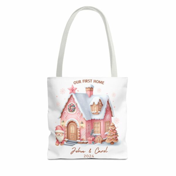 Personalized Tote Bag, Pink Christmas Gift, Family First Home, Pink Christmas Family Tote Bag, Eco-Friendly Tote, Family Vacation Gift