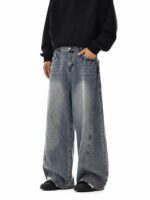 Vintage Light Blue Wide Leg Baggy Jeans, Large Pocket Jeans, Streetwear Denim Pants, Oversided Cargos Jeans, Harujuku Denim Trouser R148